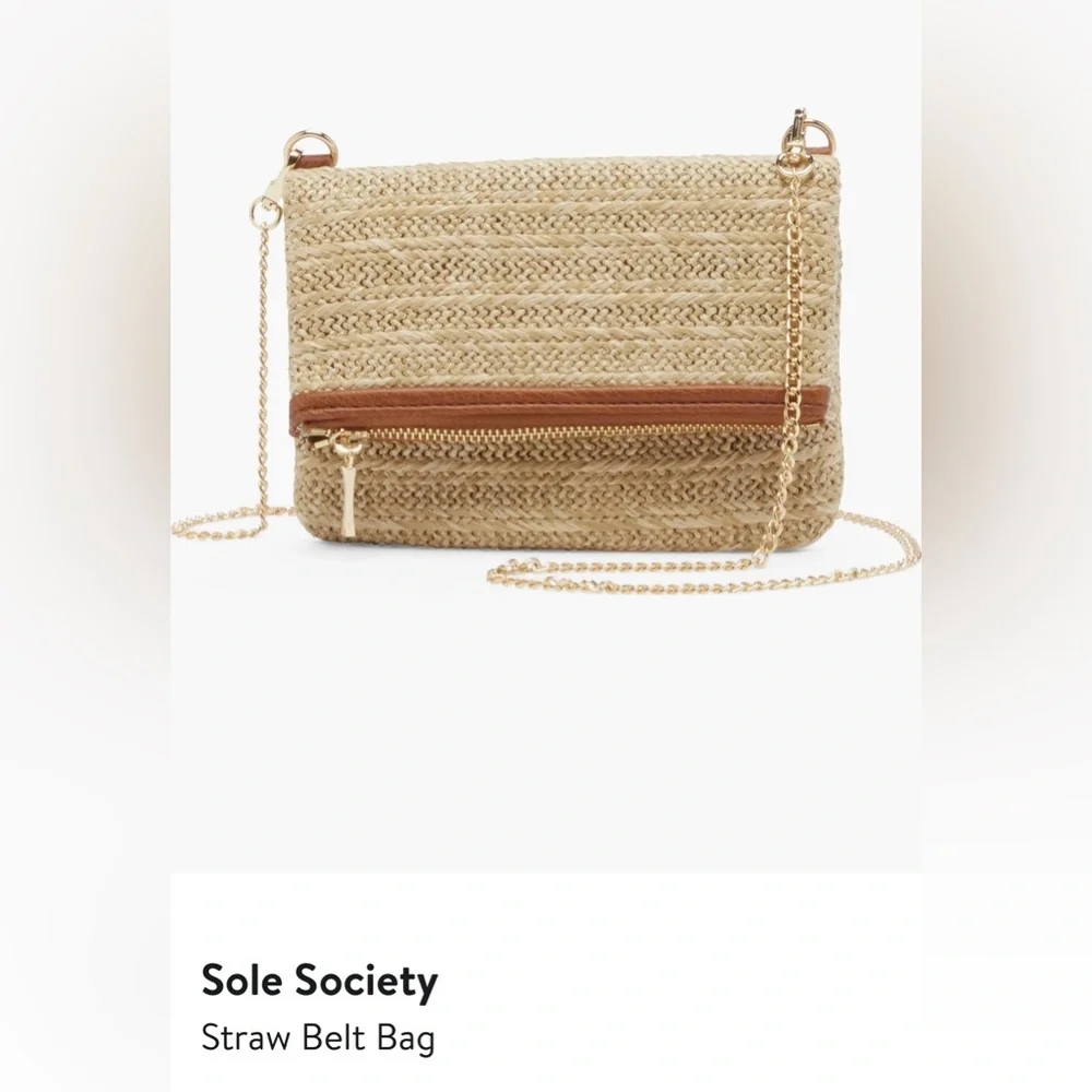 Sole society straw belt bag /clutch bag